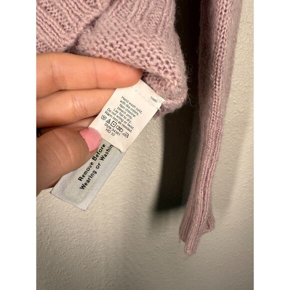 J Crew Pink Wool Mohair Blend V Neck Sweater Womens XS Blush Pink Cozy Warm - Picture 6 of 8